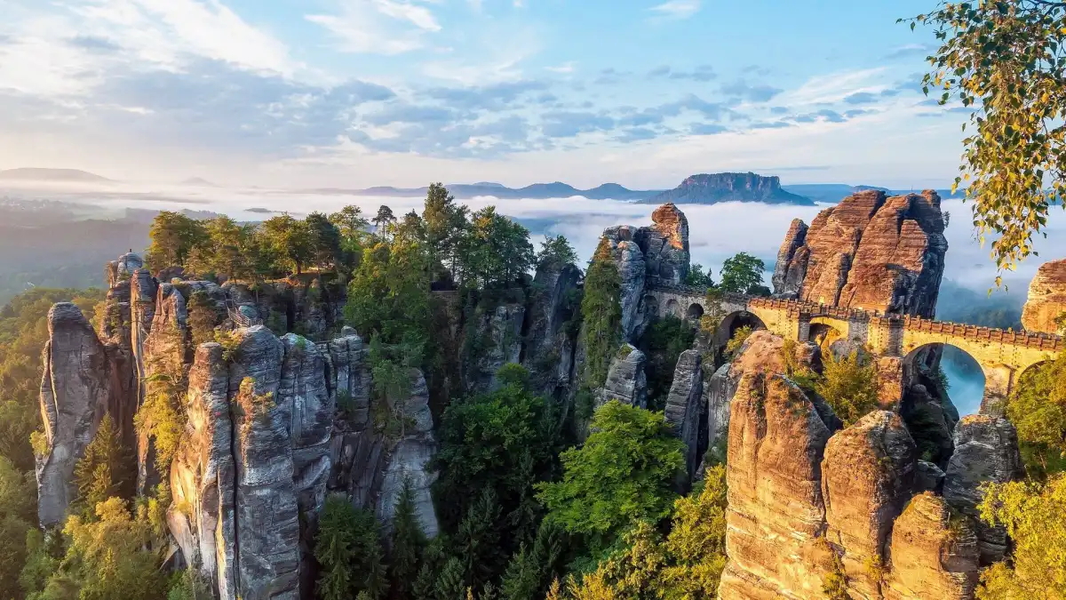 Most Bastei v Saském Švýcarsku