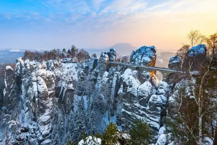 Bastei Bridge in winter
