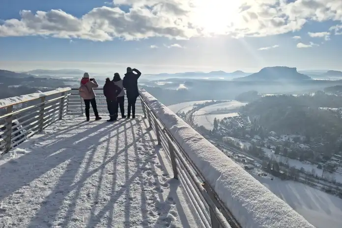 Bastei Bridge viewpoint in winter