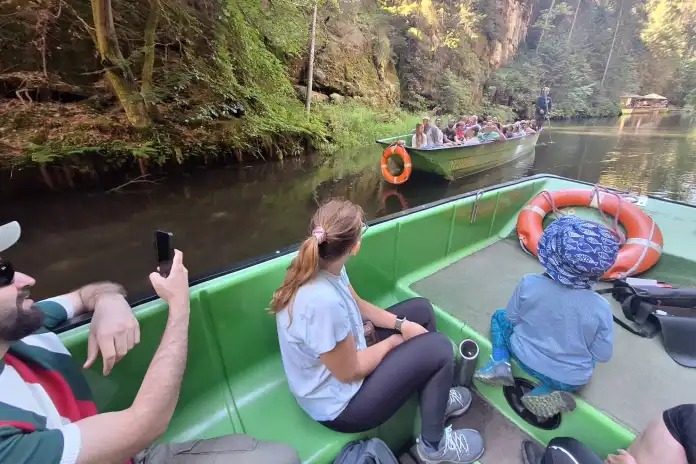 Boat ride in Wild Gorge, Bohemian Switzerland